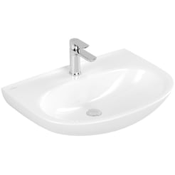 Villeroy &amp; Boch O. Novo Wastafel met kraangat 65x48x13 cm Wit Alpin CeramicPlus