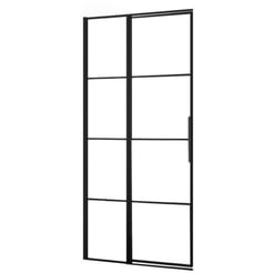 Saniselect Dato Draaideur 120x210 cm Mat Zwart/Helder Glas