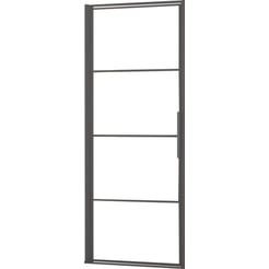 Saniselect Dato Draaideur 90x210 cm Geborsteld Grijs/Helder Glas