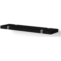 Looox Wooden Wall Shelf Solo Wandplank 60x15x3 cm Black / RVS