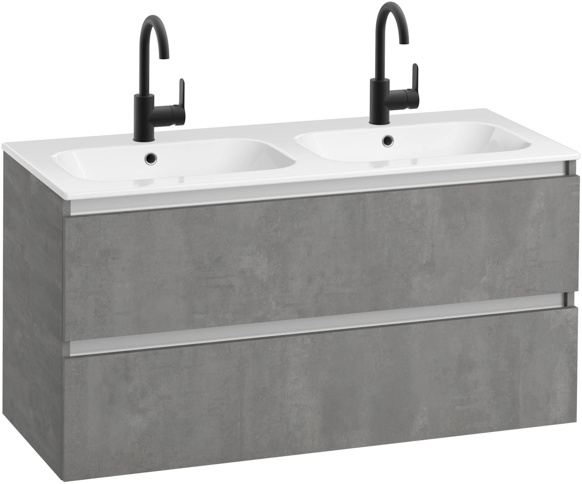 Saniselect Guarda badmeubelset 120x52cm met keramische wastafel Beton Grijs