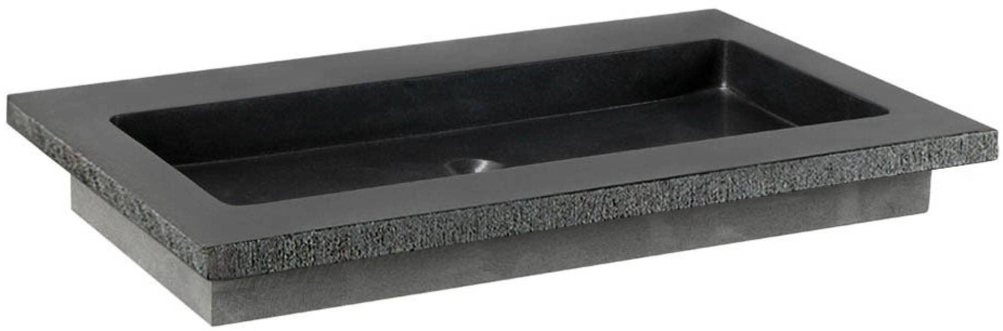 Ben Naturno Wastafel Graniet Gezoet Gefrijnd 60,5x51,5x3 cm zonder Krg. Zwart