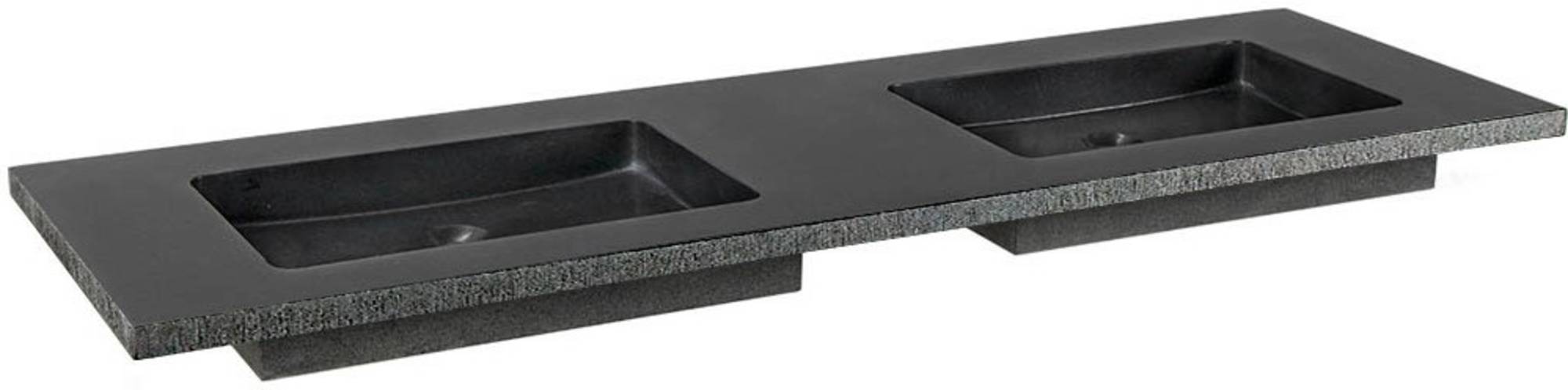 Ben Naturno Wastafel Graniet Gezoet Gefrijnd 160,5x51,5x3 cm zonder Krg. Zwart