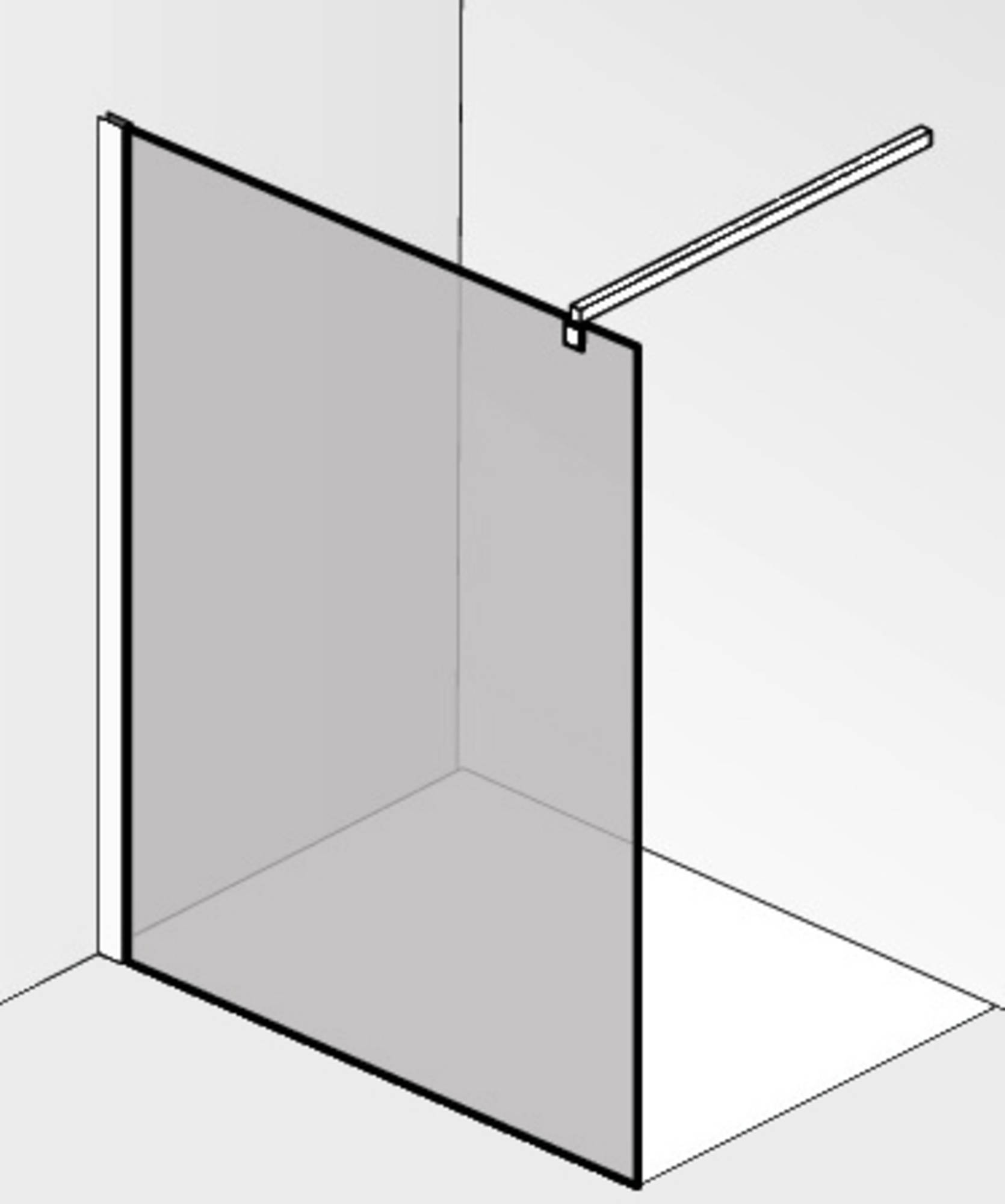 Huismerk M-serie Inloopdouche 120x210 cm Semi-gesatineerd Glas Chroom
