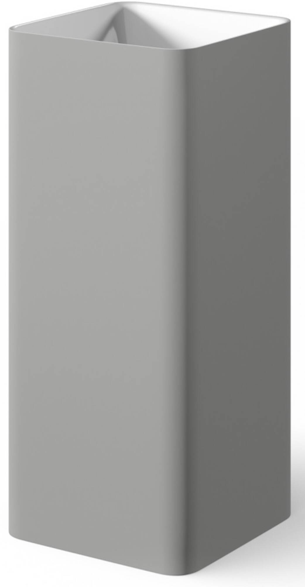 Looox Mineral Pillar Square Wastafelzuil 40x40x90 cm Matt Light Grey / Gloss White