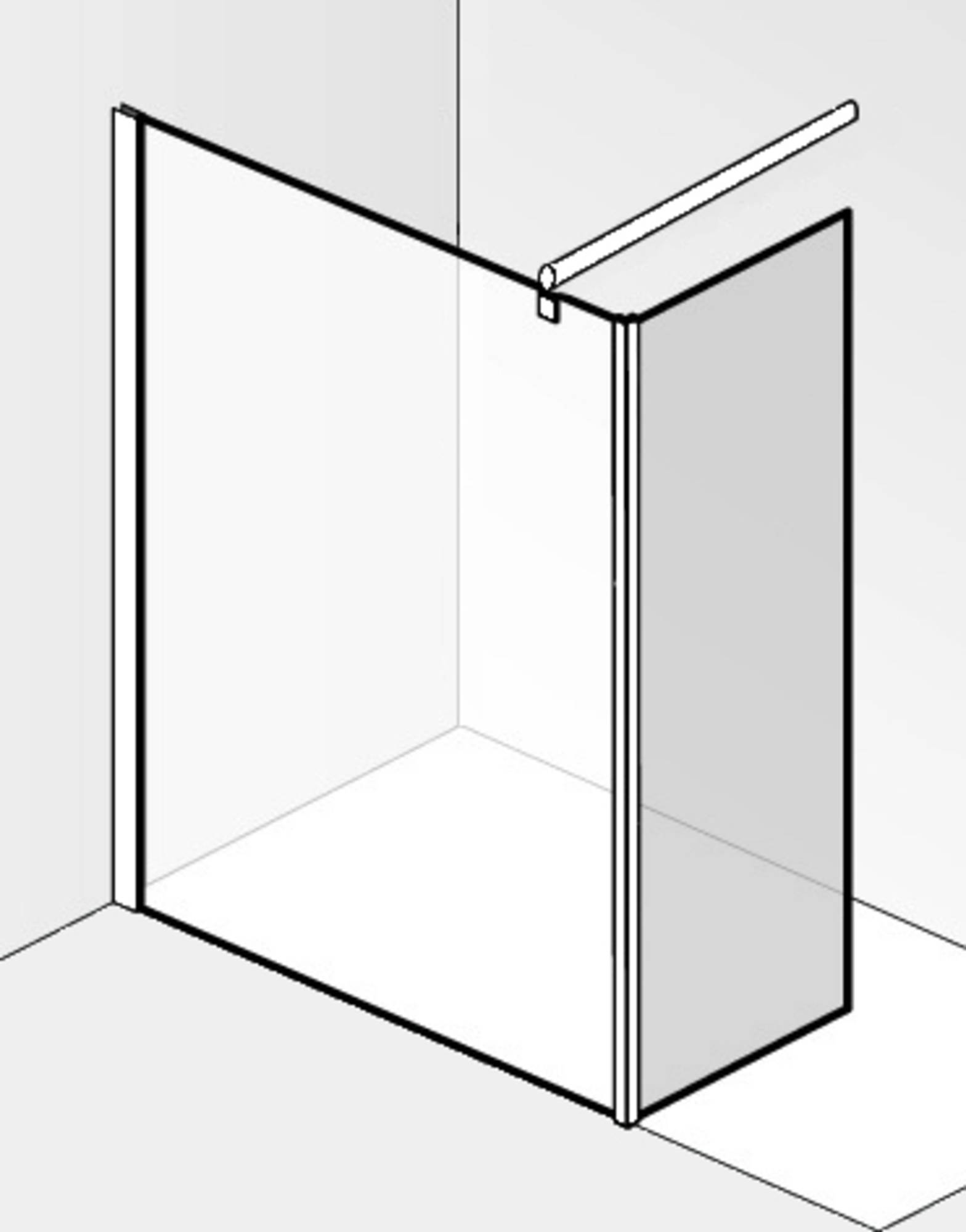 Saniselect Modella Zijwand voor montageset zijwand 30x210 cm Helder Glas