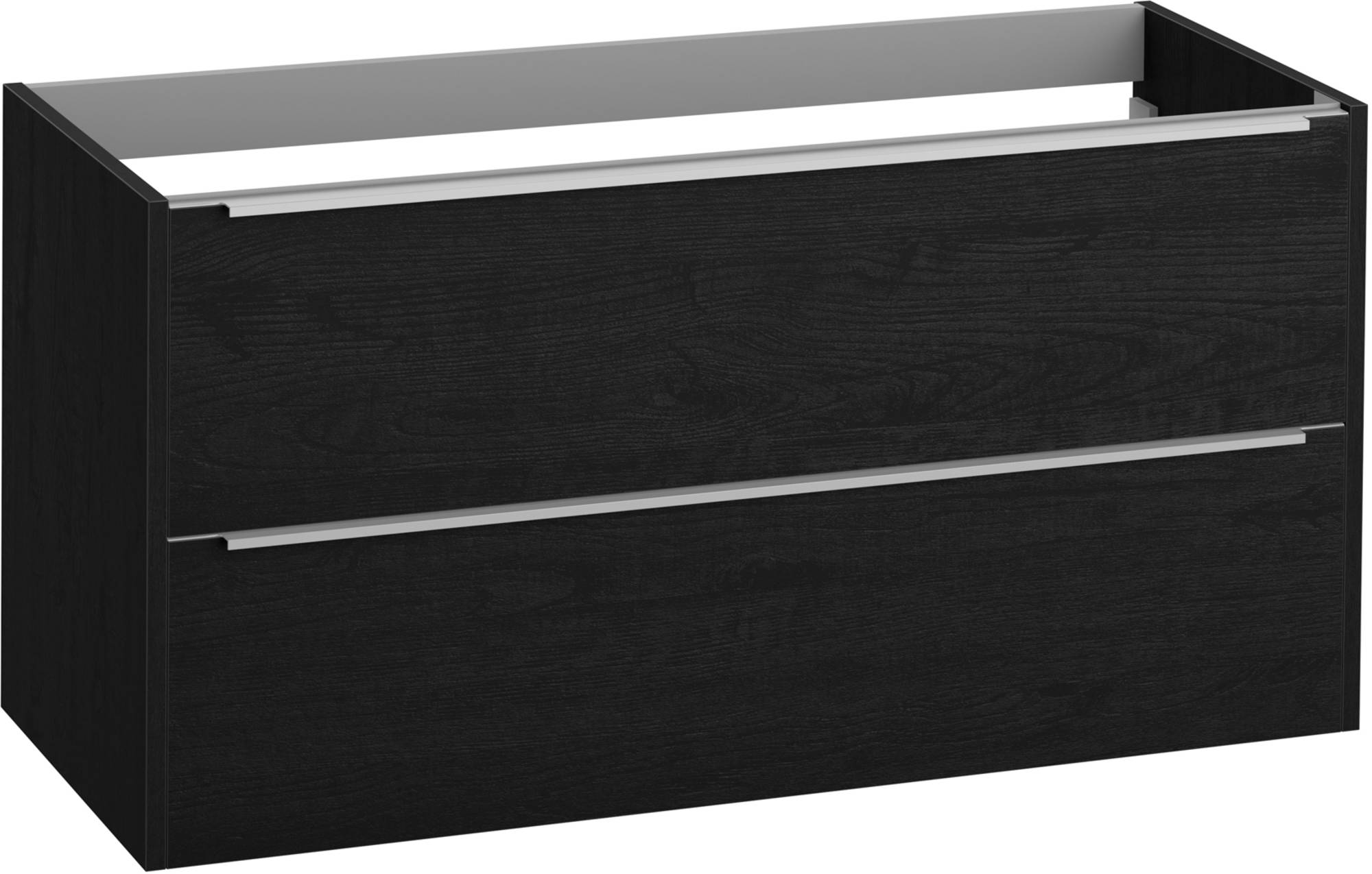 Saniselect Socan Slimline Wastafelonderkast 120x39,5x60 cm Eiken Zwart/Chroom