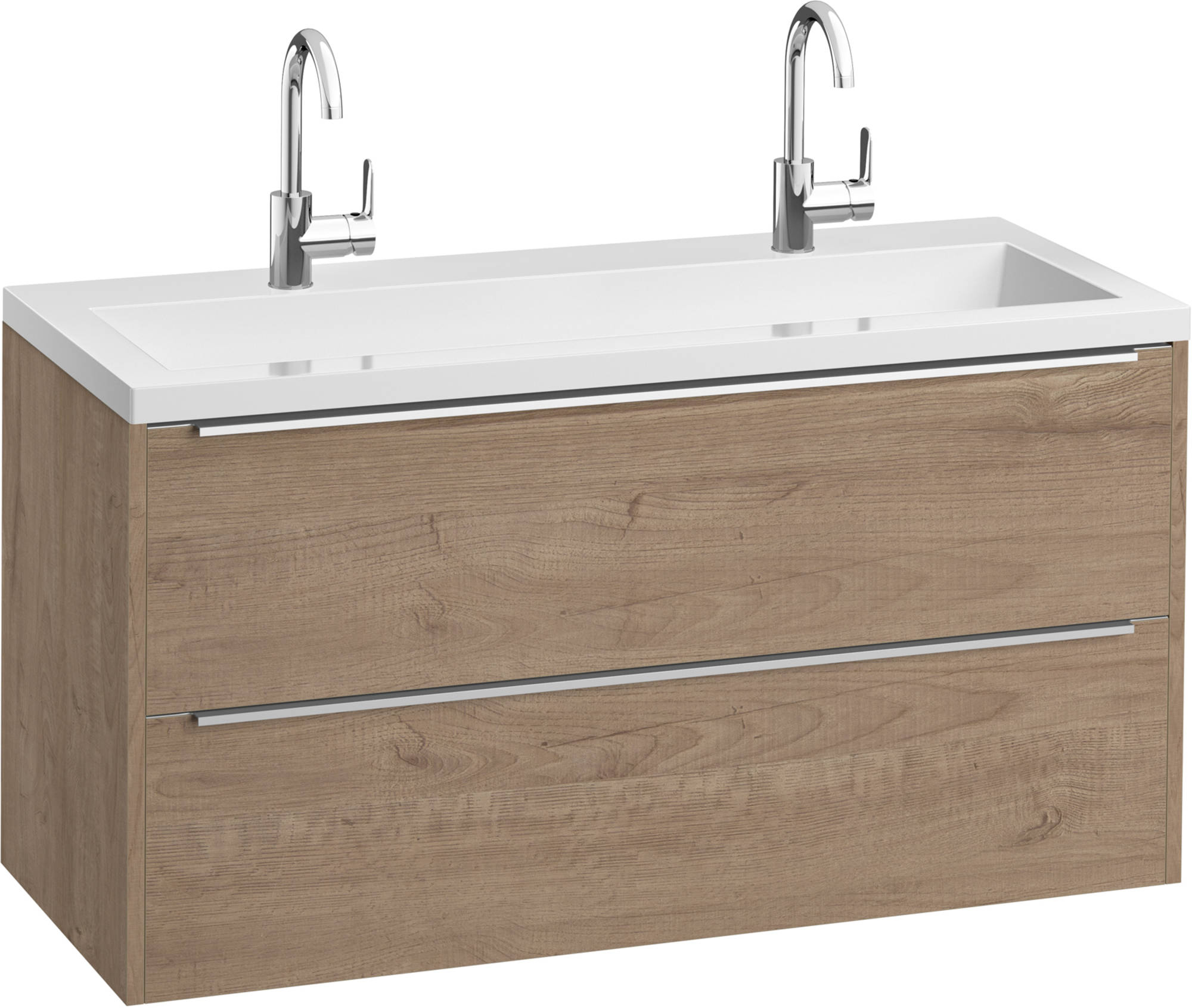 Saniselect Socan meubelset met mineraalmarmere wastafel 120cm Toffee/Chroom