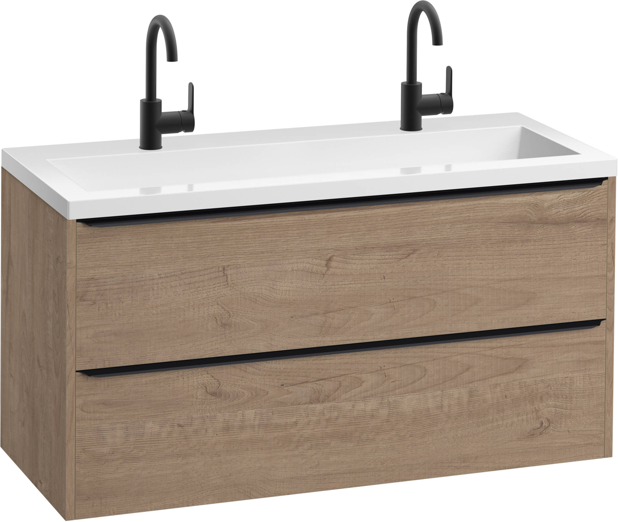 Saniselect Socan meubelset met mineraalmarmere wastafel 120cm Toffee/Zwart