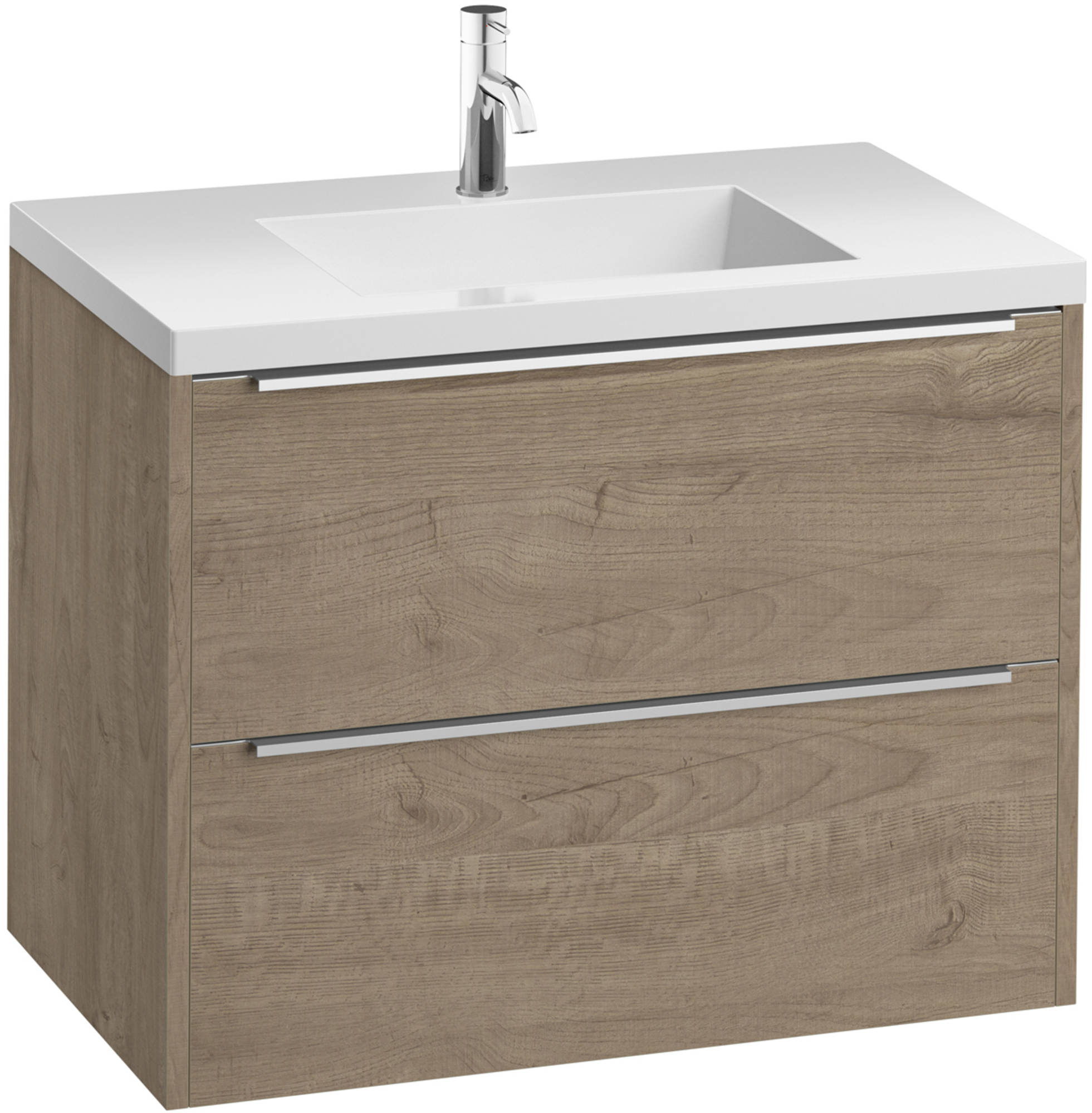 Saniselect Socan meubelset met mineraalmarmere wastafel 80cm Toffee/Chroom