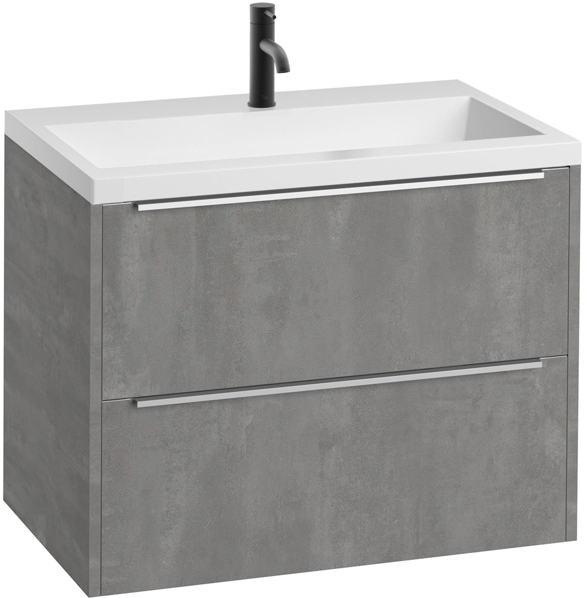 Saniselect Socan Slimline badmeubelset 80x40cm Beton Grijs/Chroom