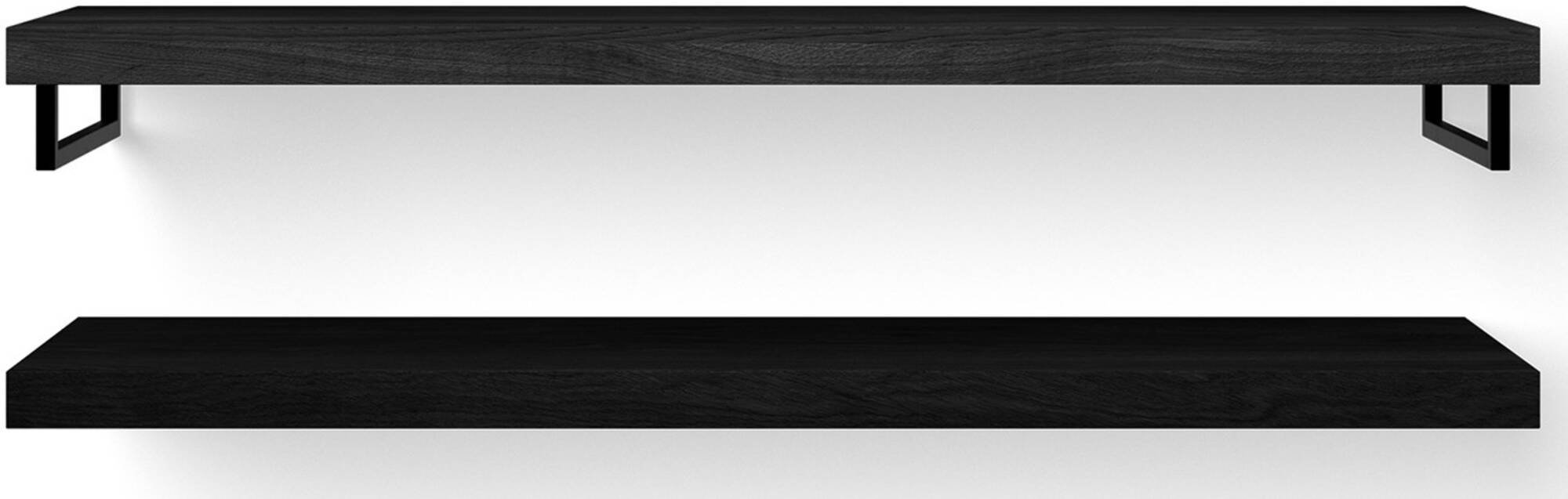 Looox Wooden Base Shelf Duo Wastafelblad 160x46x7 cm Black