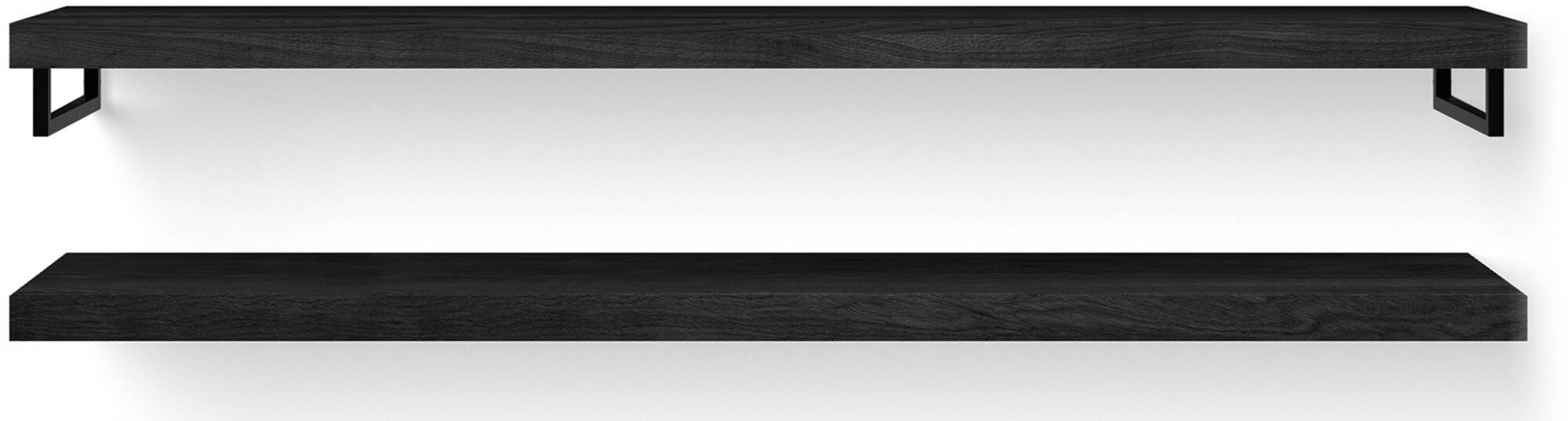 Looox Wooden Base Shelf Duo Wastafelblad 200x46x7 cm Black