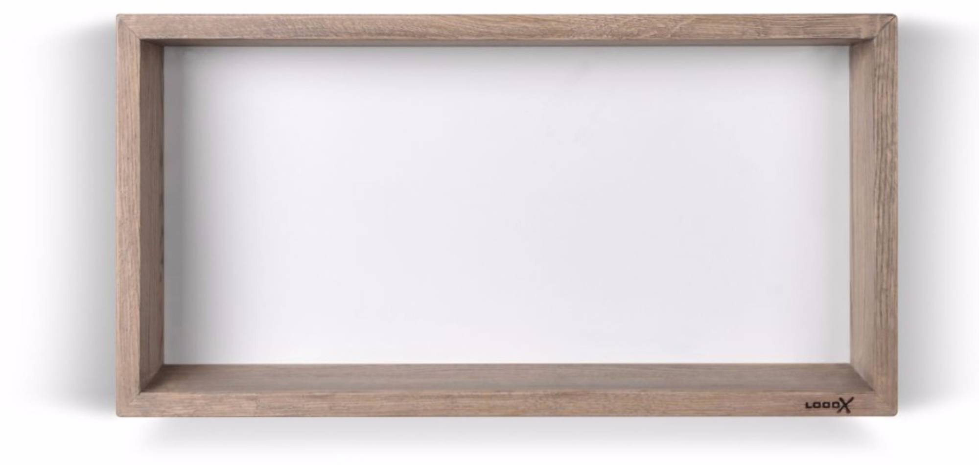 Looox Wooden Collection wand box met achterplaat wit eiken/mat wit