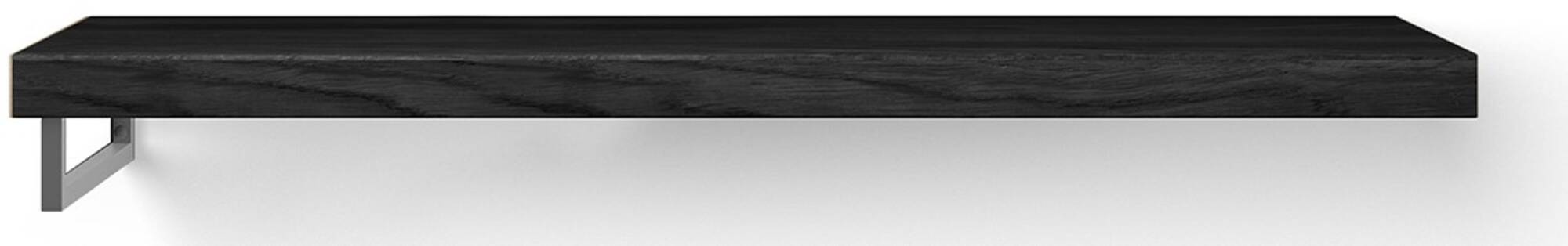 Looox Wooden Base Shelf Solo Wastafelblad 140x46x7 cm Black / RVS