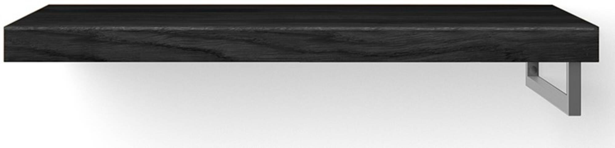 Looox Wooden Base Shelf Solo Wastafelblad 100x46x7 cm Black / RVS