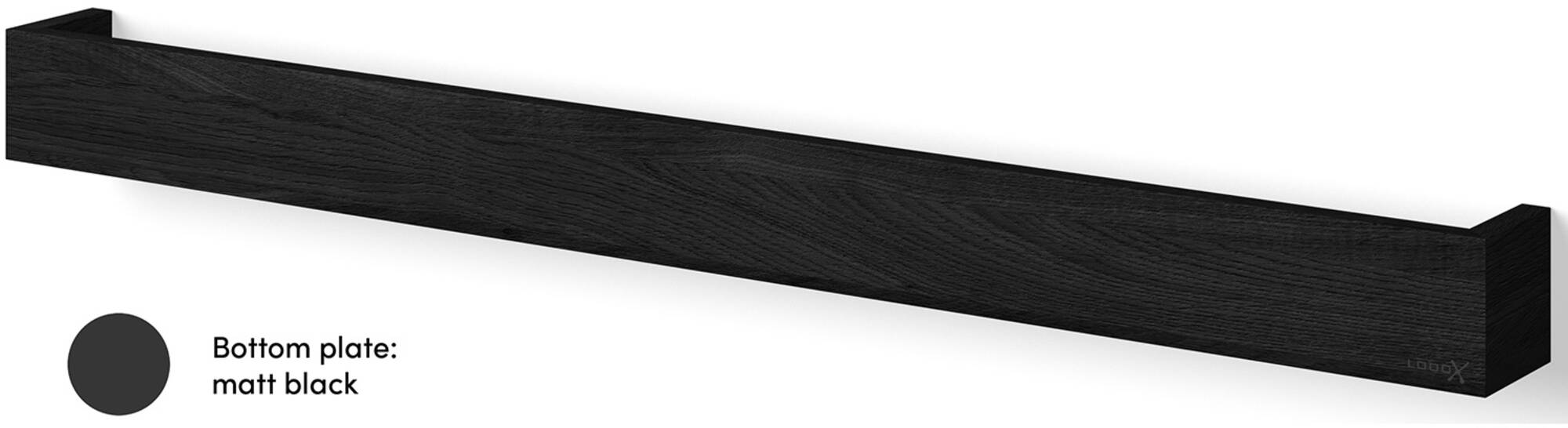 Looox Wooden Shelf BoX Wandplank 120x10x10 cm Black
