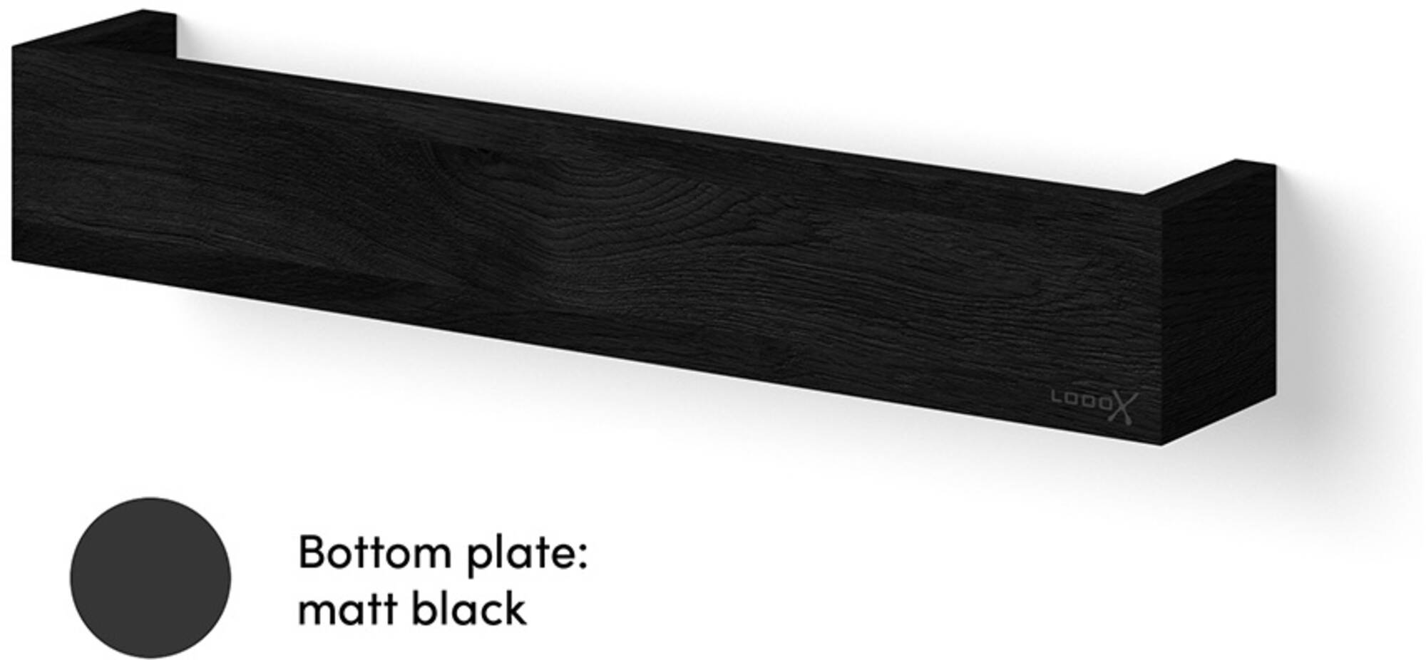 Looox Wooden Shelf BoX Wandplank 60x10x10 cm Black